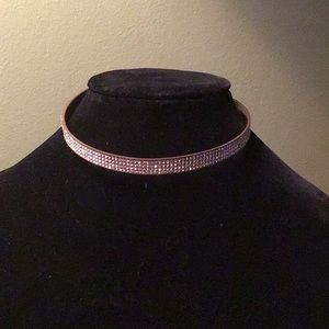 Rhinestone and Gold-Tone Choker